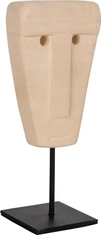 Dekor tavoline fytyrë, gur Paras, qëndrim metalik i zi, FH4312, 9x3x22 cm