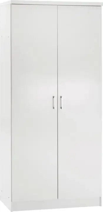 Dollap me 2 dyer, ngjyrë e bardhë, FH368.05, 80x43x181 cm