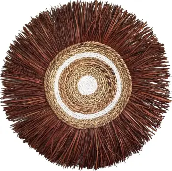 Dekor muri i rrumbullakët prej bari dhe lëvore bananeje 55x3x55Hcm.FH7792