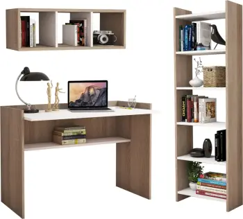 Kompozim zyre FH11776.12 3 pjesë melamine, ngjyrë sonoma dhe e bardhë
