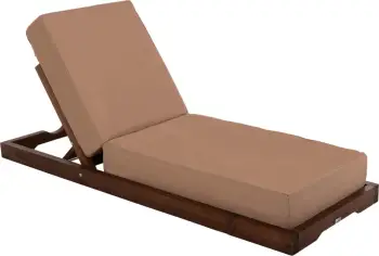 Shezlong plazhi i ulët IKARIA FH10622.04, dru pishe, ngjyrë arre, tekstilene mocha, jastëk 20cm i trashë