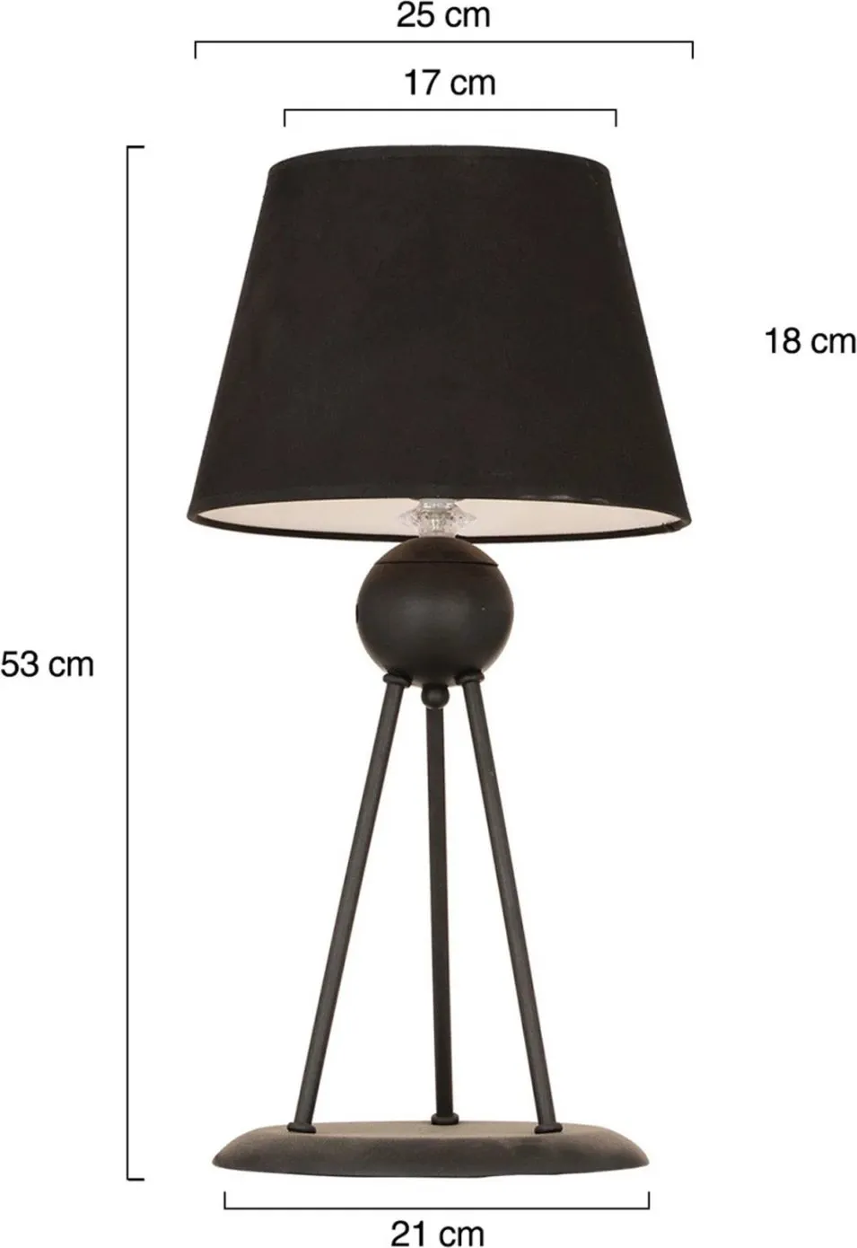 Llambë tavoline e zezë FH7396.01 21x53cm - 2