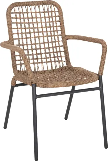 Karrige alumini SPANO, kornizë antracit, ratan sintetik bezhë, 55.5x58x81H cm