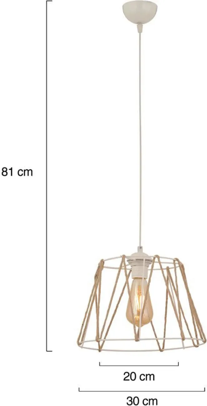 Llambë tavani metal + litar Ø30×81 cm (HM7566.03) - 2