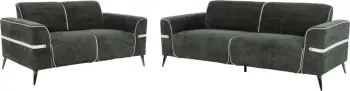 Set divanësh 2 pjesë FERIN FH6070.03, pëlhurë e gjelbër, këmbë metalike ngjyrë kafe e errët