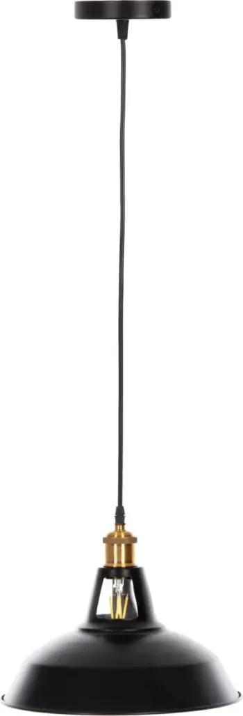 Llambë varëse tavani FH4161, metal i zi, detaj ari, Φ31x120H cm