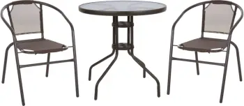 Set kopshti tavolinë & karrige FH10712, 3 pjesë, metal/të kafta