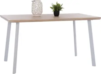 Tavolinë ngrënieje OFIRA, 140x80, ngjyrë sonama, këmbë të bardha, FH8374.02