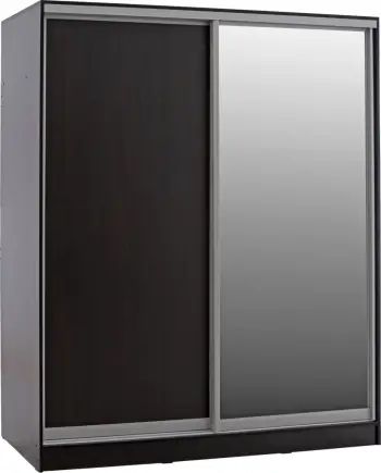 Dollap dy-leafësh, dyer rrëshqitëse, pasqyrë, ngjyrë wenge, FH2434.02, 160x60x210H