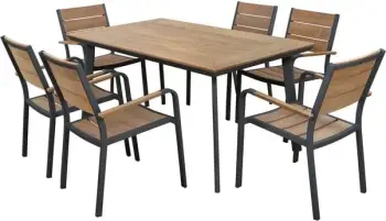 Set kopshti tavolinë & karrige FH5240.02, 7 pjesë, polywood