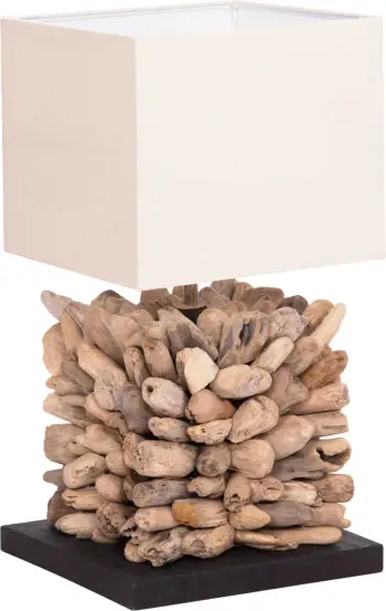 Llambë tavoline formë kubike TWIGGY FH4425 dru i lundruar & kapak i bardhë 24x24x46Hcm