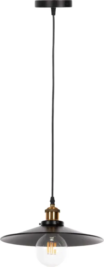 Llambë varëse tavani FH4162, metal i zi, detaj ari në majë, Φ30x109H cm