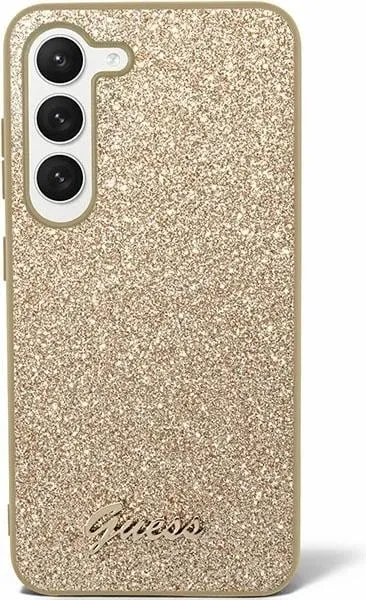 Mbështjellës Guess Glitter Script për Samsung Galaxy S24+, ari - 2