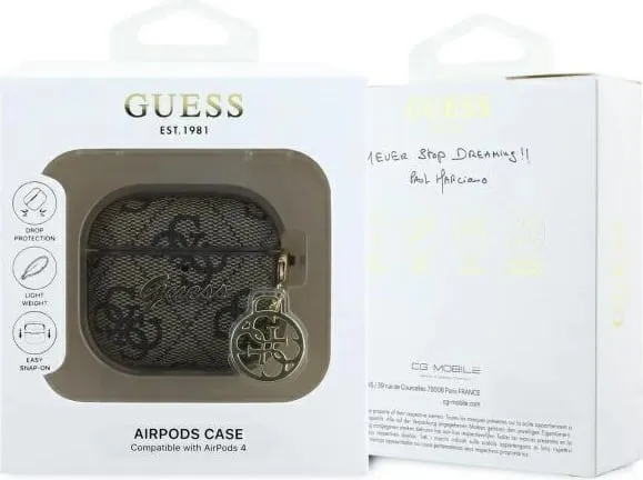 Mbështjellës Guess 4G Charm Collection për AirPods 4, Kafe - 3