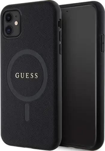 Kopertinë Guess GUHMN61PSAHMCK për iPhone 11 XR, Saffiano, MagSafe, e zezë
