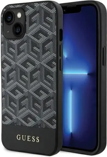 Mbështjellës Guess GCube Stripes MagSafe për iPhone 15 / 14 / 13, i zi