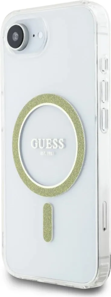 Mbështjellës Guess IML Glitter Circle MagSafe për iPhone 16e, Transparent - 2