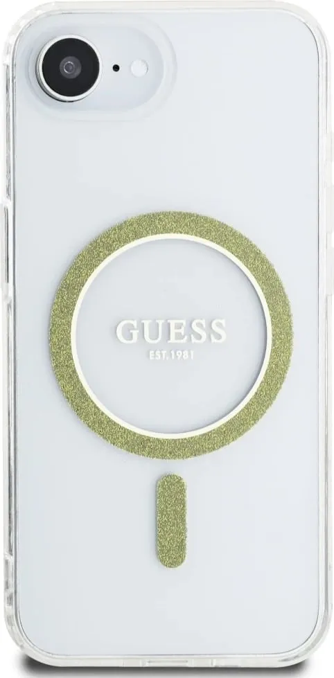 Mbështjellës Guess IML Glitter Circle MagSafe për iPhone 16e, Transparent - 3
