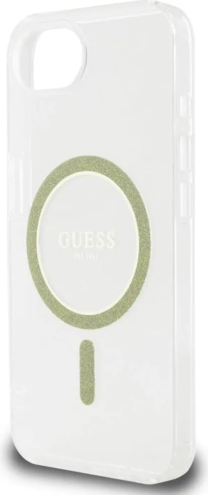 Mbështjellës Guess IML Glitter Circle MagSafe për iPhone 16e, Transparent - 6
