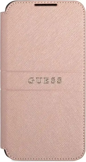 Mbështjellës Guess Saffiano Stripes për Samsung Galaxy S22+, rozë