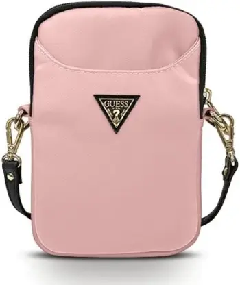 Çantë Guess Nylon Triangle Logo GUPBNTMLLP, 8", najlon, rozë