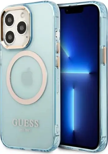 Mbështjellës Guess GUHMP13XHTCMB për iPhone 13 Pro Max 6.7", MagSafe, Blu