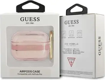 Mbulesë mbrojtëse Guess Strap Collection për AirPods Pro, me rrip, rozë