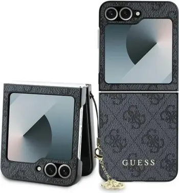 Mbështjellës Guess 4G Charm për Samsung Galaxy Z Flip 6, Zi