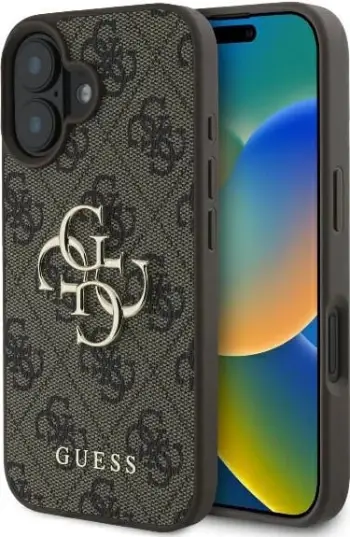 Mbështjellës për celular Guess 4G Big Logo për iPhone 16, 6.1", Rozë