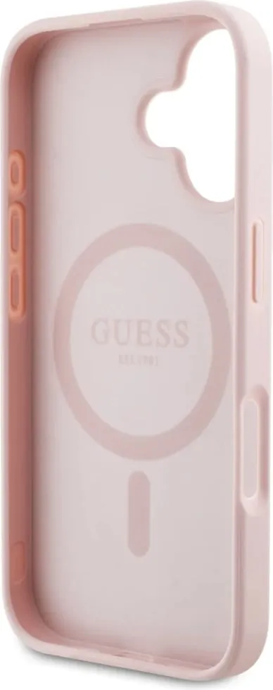 Mbështjellës Guess Grained Printed Flower Pattern MagSafe për iPhone 16, Rozë - 7