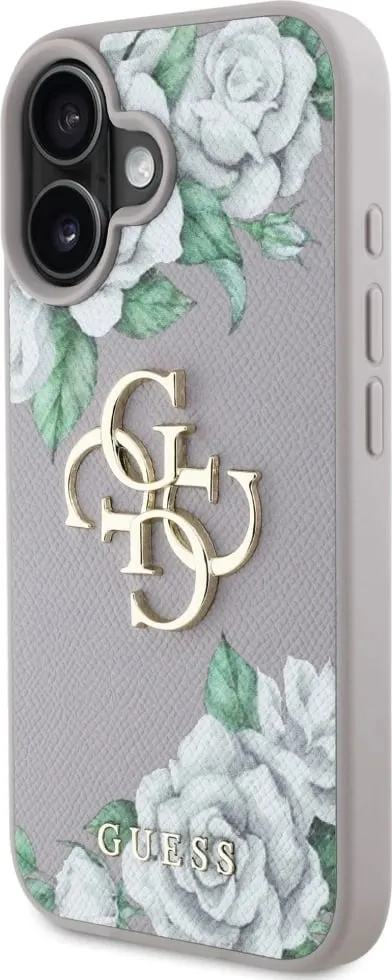 Mbështjellës Guess Grained Roses Big 4G logo për iPhone 16, Blu - 2