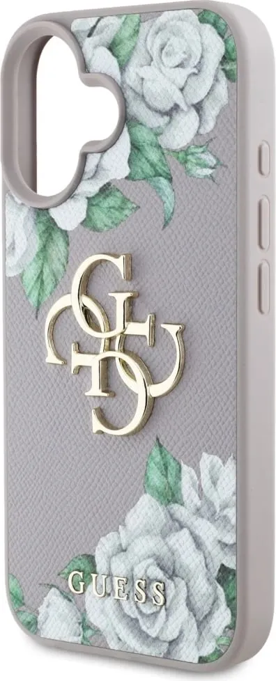 Mbështjellës Guess Grained Roses Big 4G logo për iPhone 16, Blu - 6