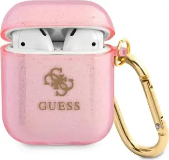 Mbrojtëse Guess GUA2UCG4GP Glitter Collection për AirPods 1/2, rozë
