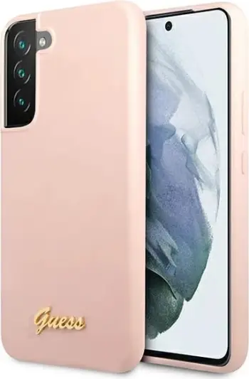 Mbështjellës Guess Silicone Script për Samsung Galaxy S22+, Rozë