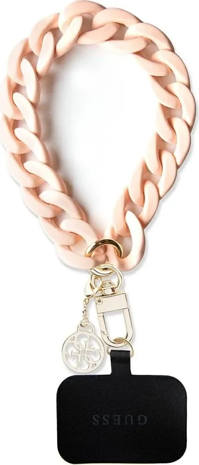 Rrip dore për celular Guess Big Hand Strap Acrylic 4G Charm, rozë - 1