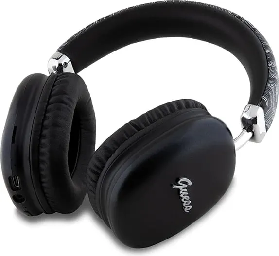 Kufje Bluetooth Guess GCube Metallic Script Logo, on-ear, të zeza - 2