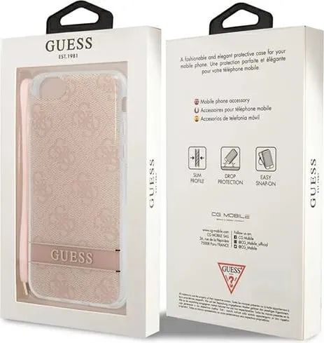 Mbështjellës Guess 4G Print Strap për iPhone SE 2022/SE 2020/7/8, rozë - 6