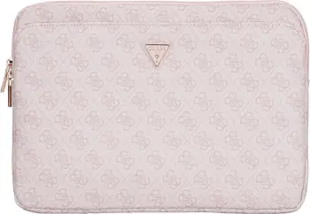 Mbështjellës laptopi Guess 4G Zipper Pocket Triangle Logo, 14", i zi