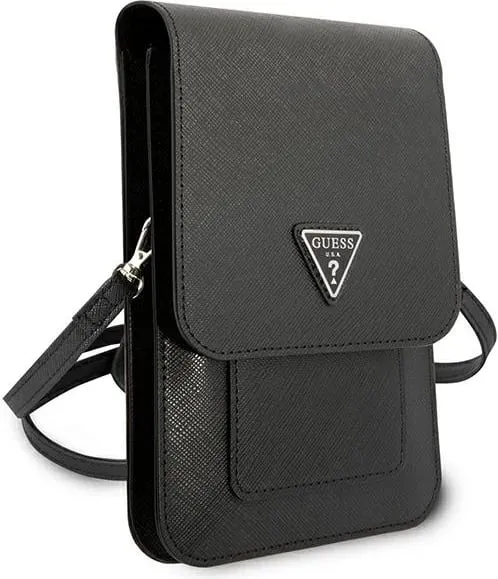 Çantë smartphone Guess Saffiano Triangle, e zezë - 3
