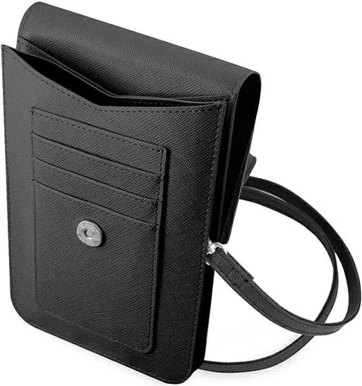 Çantë smartphone Guess Saffiano Triangle, e zezë - 4