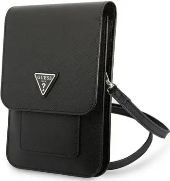 Çantë smartphone Guess Saffiano Triangle, e zezë