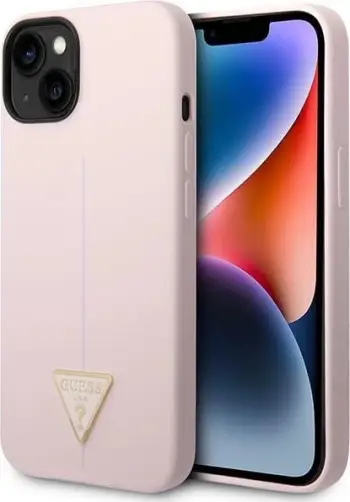 Mbështjellës Guess Silicone Triangle për iPhone 14 Plus 6.7", vjollcë
