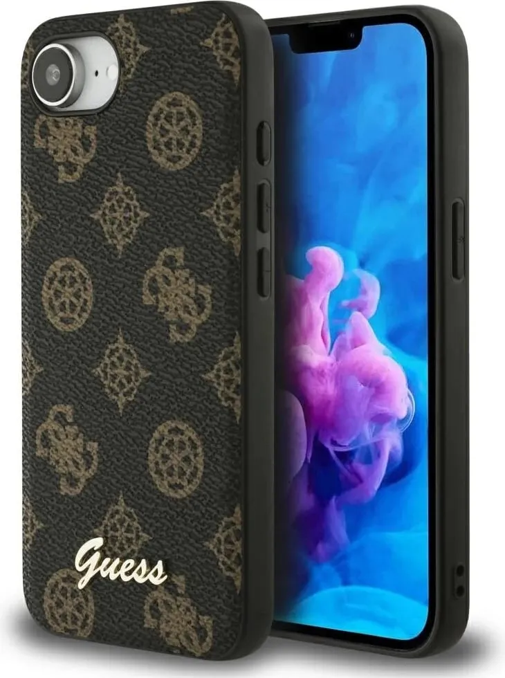 Mbështjellës Guess Peony Script Logo MagSafe për iPhone 16e, i zi - 1