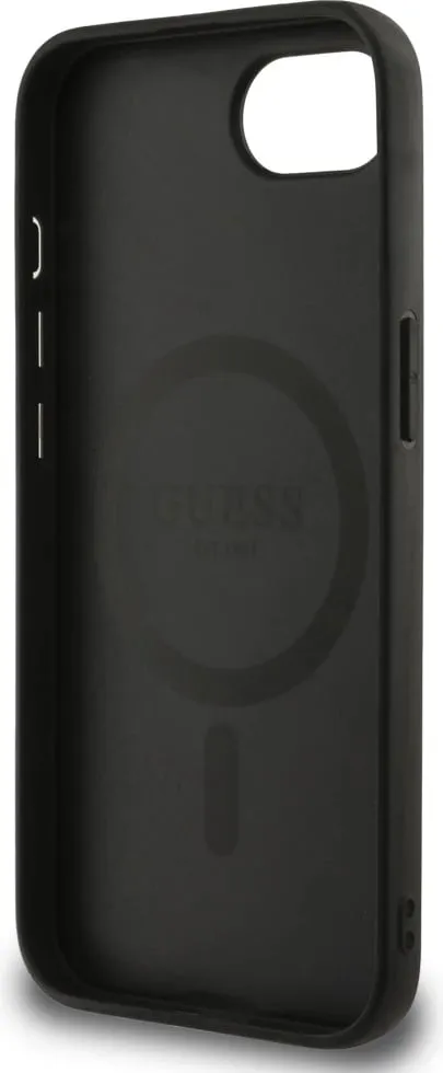 Mbështjellës Guess Peony Script Logo MagSafe për iPhone 16e, i zi - 7