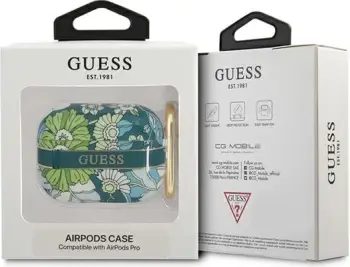 Mbulesë mbrojtëse Guess Flower Strap Collection për AirPods Pro, TPU, jeshile