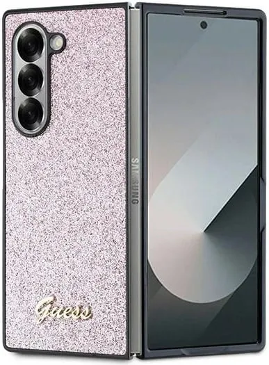 Mbështjellës Guess 4G Glitter Script për Samsung Galaxy Z Fold 6, Rozë - 1