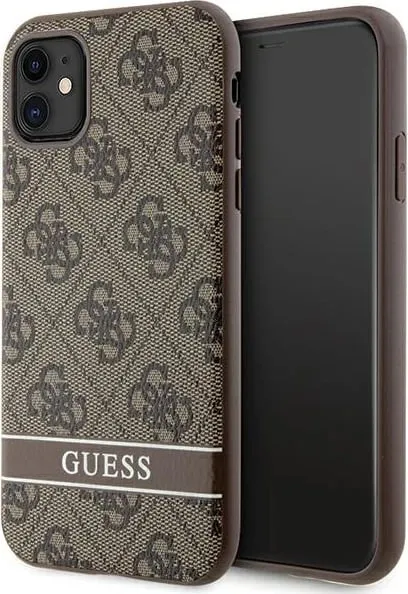 Mbështjellës telefoni Guess GUHCN61P4SNW, për iPhone 11 XR, hardcase, kafe - 1