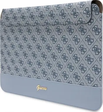 Mbështjellës laptopi Guess 4G Stripe Metal Logo, deri 14", Blu