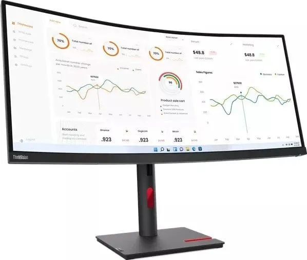 Monitor Lenovo ThinkVision T34w-30 LED, 34", QHD, i zi - 2