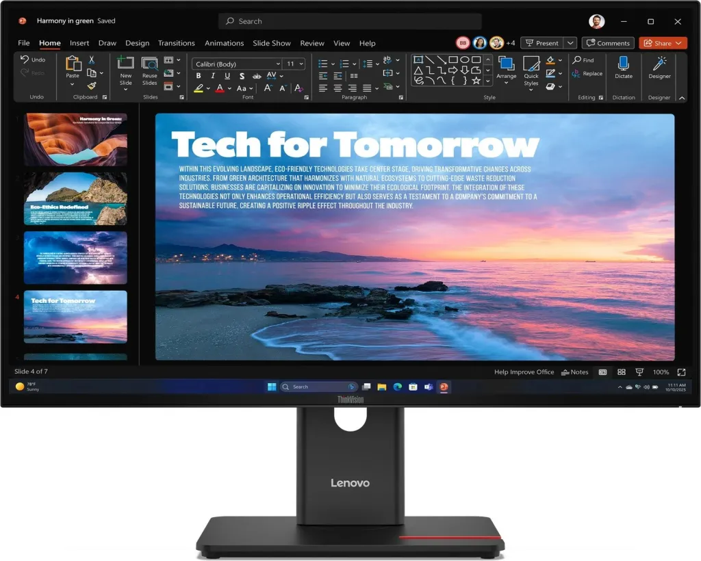 Monitor Lenovo ThinkVision T27QD-40 27 inç, 2K QHD, HDMI/DP/USB-C, i zi - 1